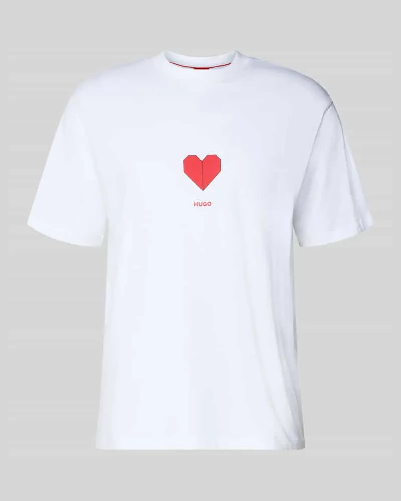 HUGO BOSS Regular Fit T-Shirt aus reiner Baumwolle Modell 'DALENTIN Weiss