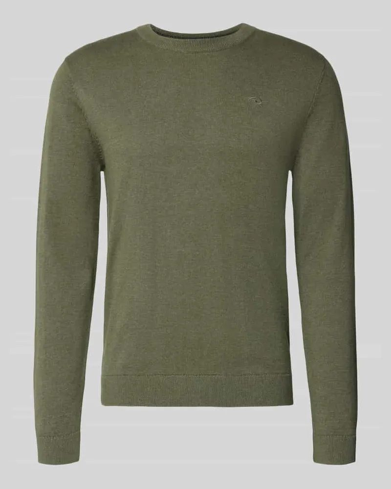 Tom Tailor Regular Fit Strickpullover aus reiner Baumwolle Oliv