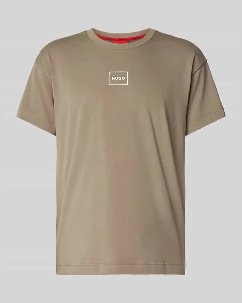 HUGO BOSS T-Shirt mit Label-Print Mittelbraun