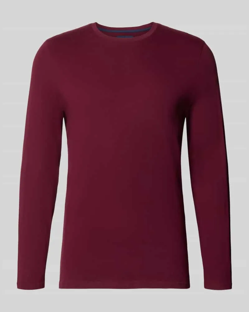 Christian Berg Slim Fit Longsleeve aus reiner Baumwolle Pflaume