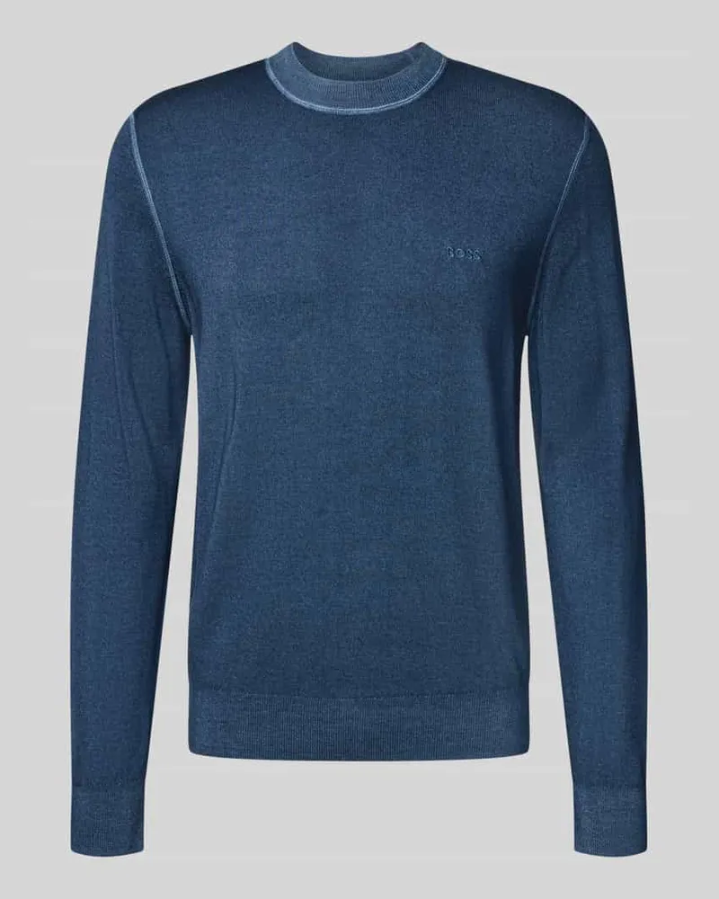 HUGO BOSS Regular Fit Strickpullover aus reiner Schurwolle Modell 'ASTEFO 