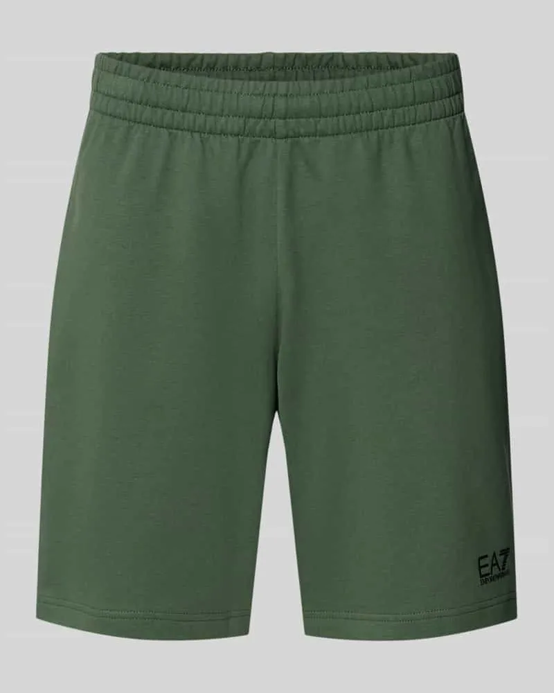EA7 Shorts mit elastischem Bund und Logo Gruen