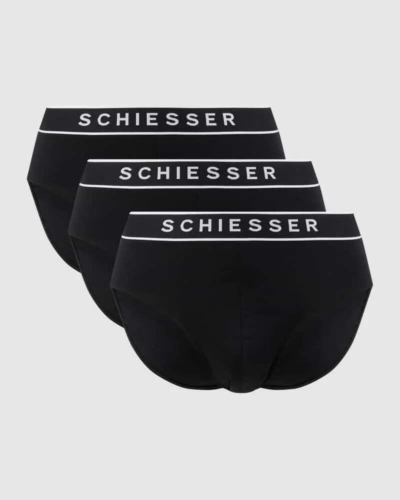 Schiesser Slip mit Logo-Bund im 3er-Pack 