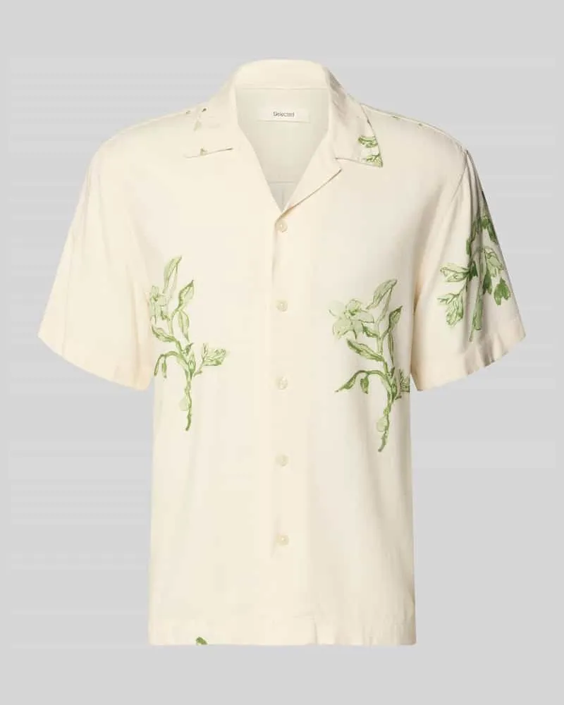 Selected Homme Regular Fit Freizeithemd aus reiner Viskose Modell 'TERRY Offwhite