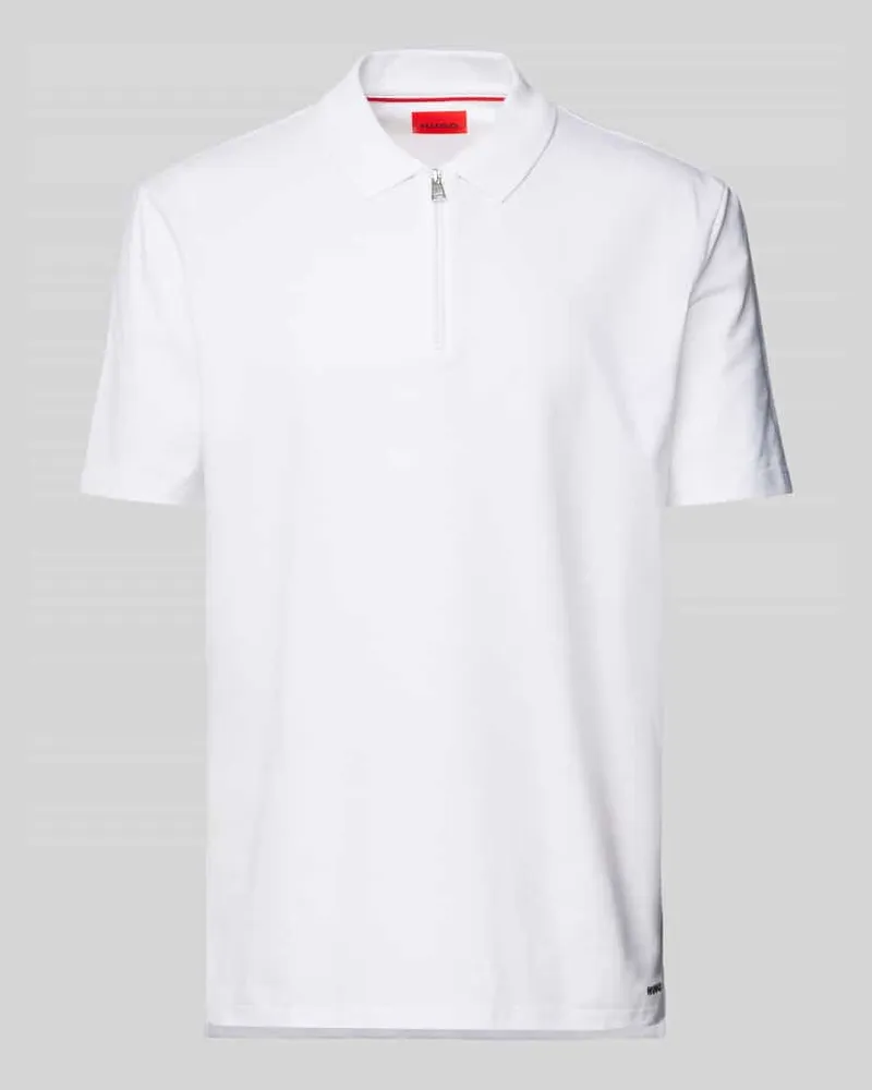 HUGO BOSS Regular Fit Poloshirt mit Label-Patch Modell 'Dekok Weiss