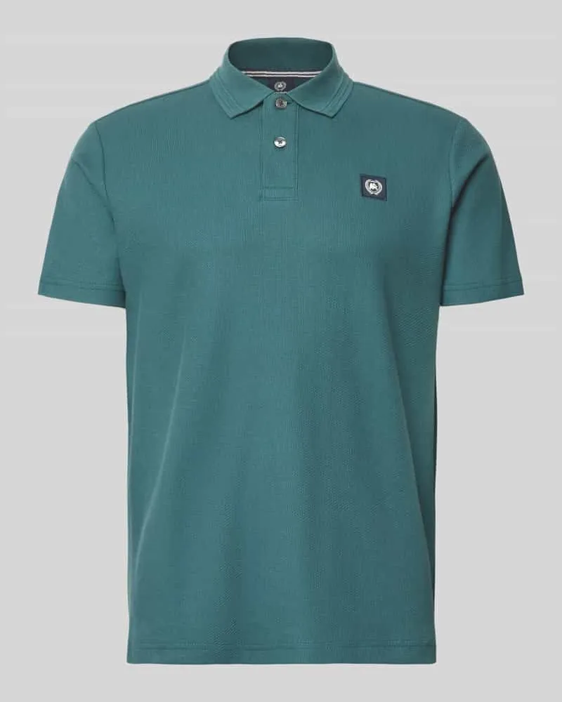 Lerros Regular Fit Poloshirt mit Label-Detail und Knopfleiste Gruen