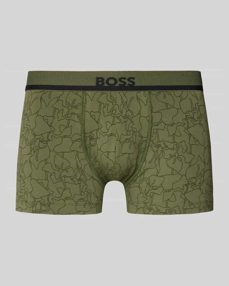 HUGO BOSS Regular Fit Trunks aus Baumwoll-Mix Modell 'TRUNK 365 Oliv