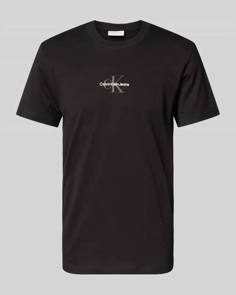 Calvin Klein T-Shirt mit Rundhalsausschnitt und Label-Stitching 