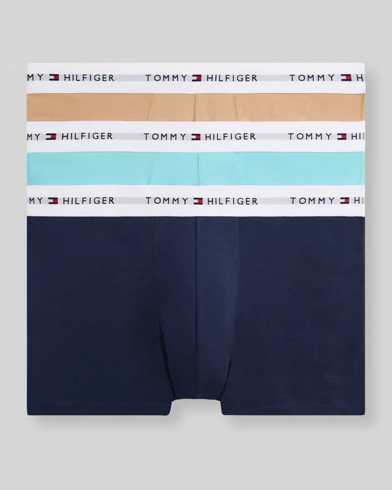 Tommy Hilfiger Regular Fit Trunks aus Baumwoll-Mix im 3er-Pack Marine