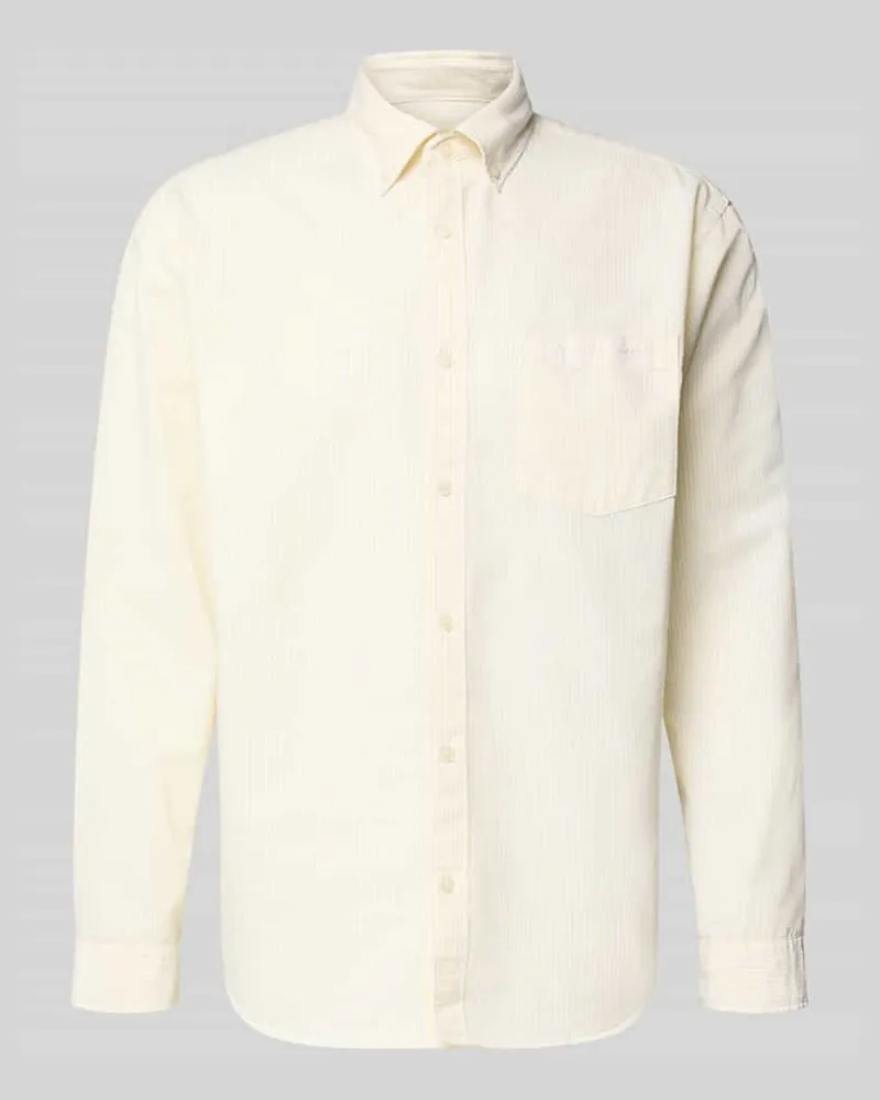 Jack & Jones Modern Fit Freizeithemd mit Brusttasche Modell 'NORREBRO Hellgelb