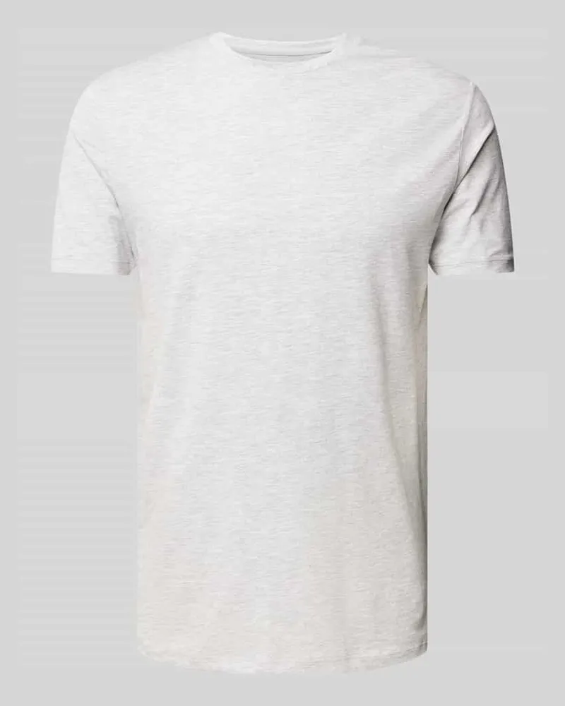 Lindbergh T-Shirt mit geripptem Rundhalsausschnitt 