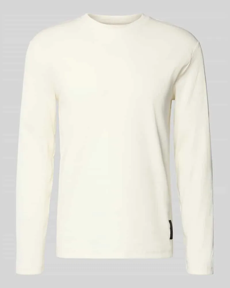 Tom Tailor Regular Fit Langarmshirt aus geripptem Baumwoll-Mix Offwhite