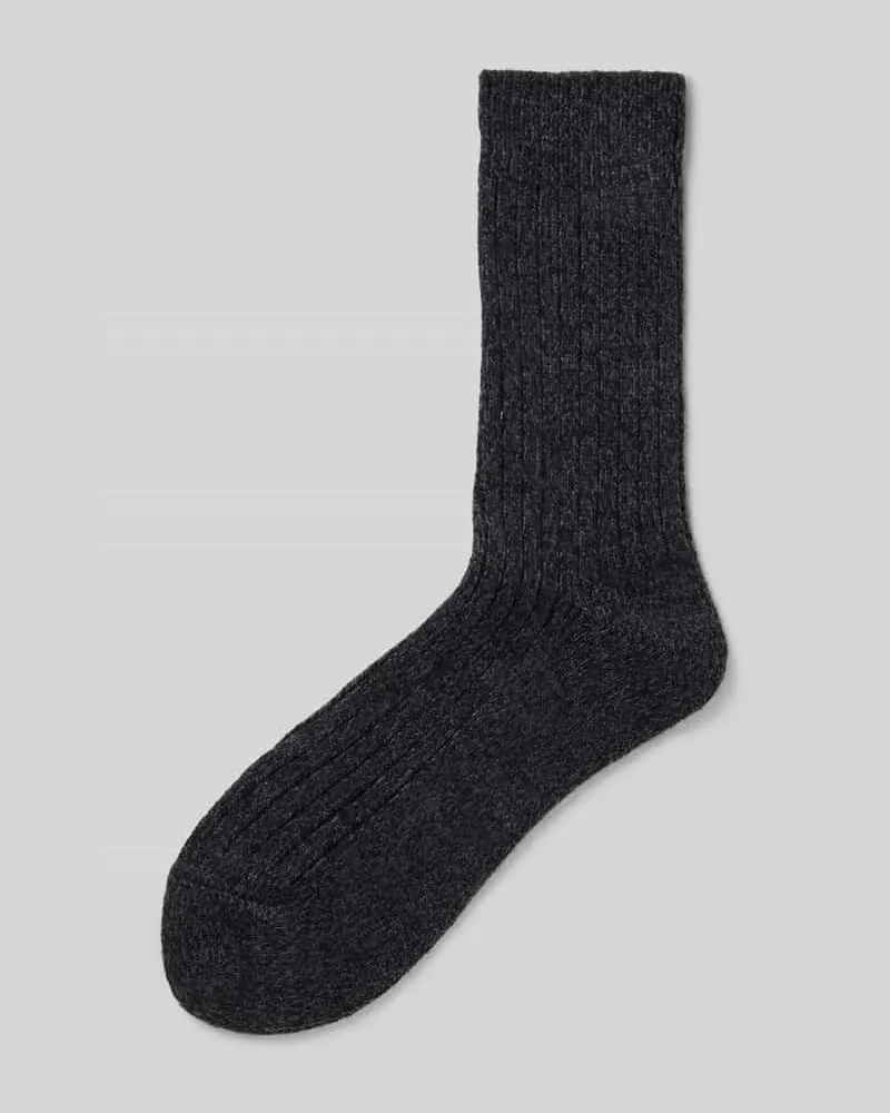 Camano Socken mit geripptem Abschluss Black