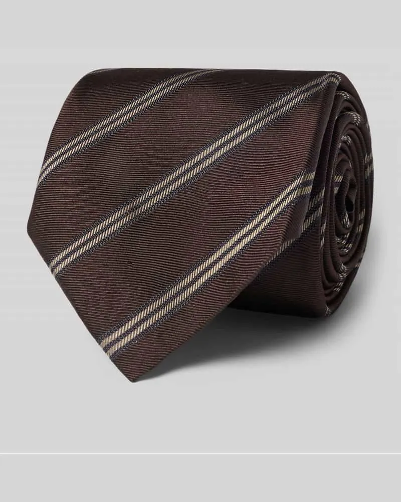 HUGO BOSS Krawatte aus reiner Seide Modell 'H-Tie 8 CM-ONE Dunkelbraun