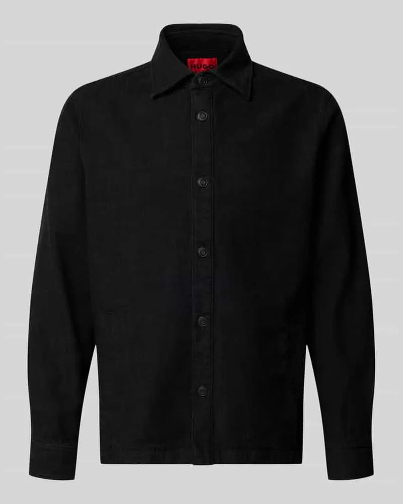 HUGO BOSS Regular Fit Jacke aus reiner Baumwolle Modell 'ECORD Black