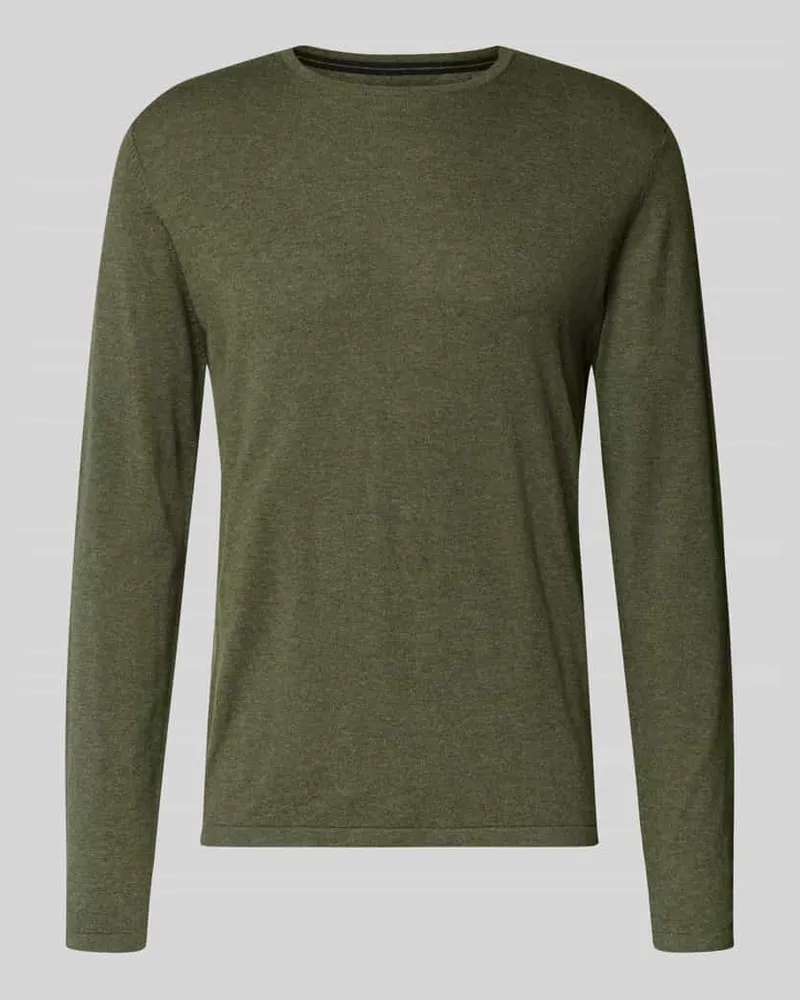 Christian Berg Strickpullover mit Rundhalsausschnitt Oliv
