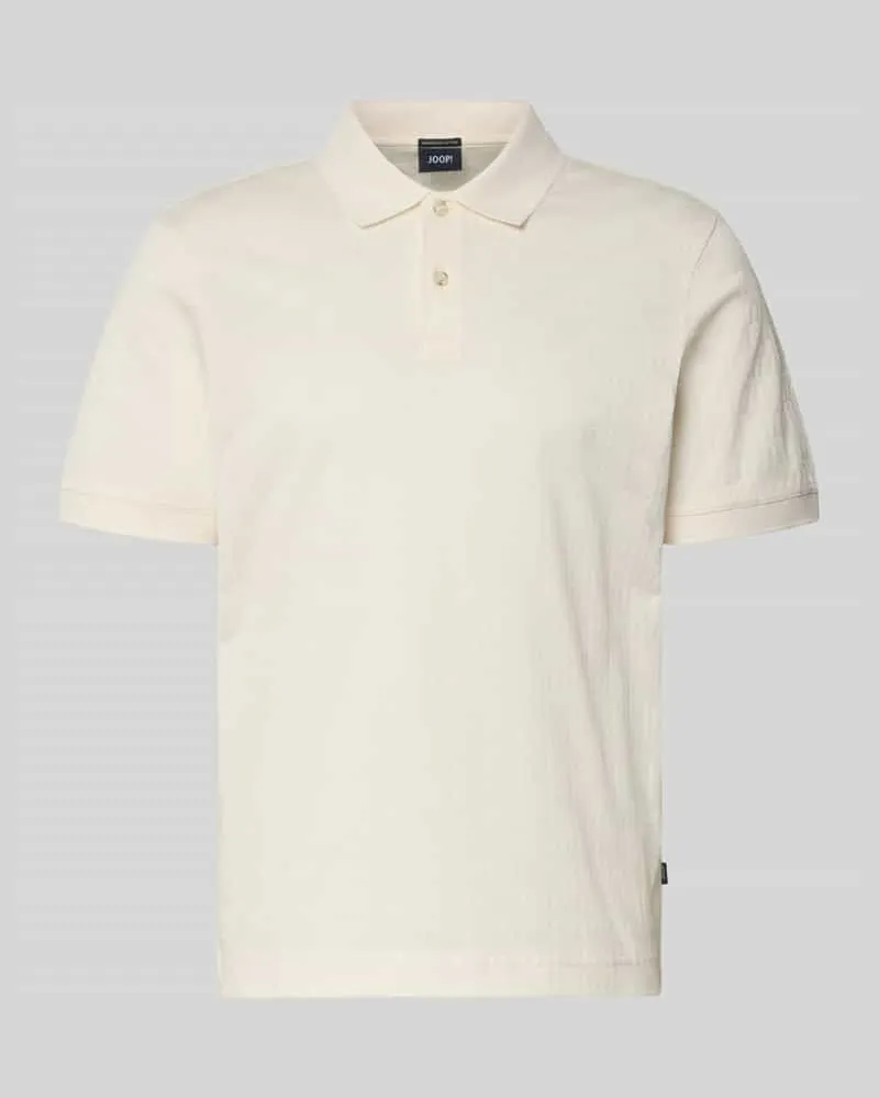 JOOP! Modern Fit Poloshirt mit Strukturmuster Modell 'Roberto Offwhite
