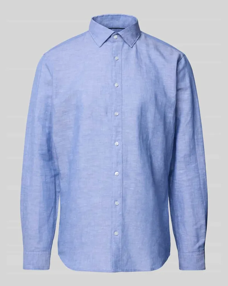 JAKE*S Slim Fit Freizeithemd aus Leinen-Baumwoll-Mix 