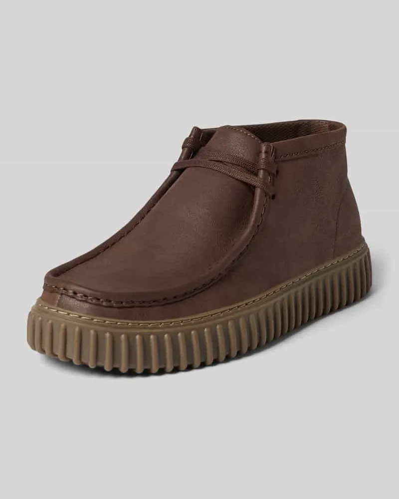 Clarks Boots aus Leder Modell 'Torhill Dunkelbraun