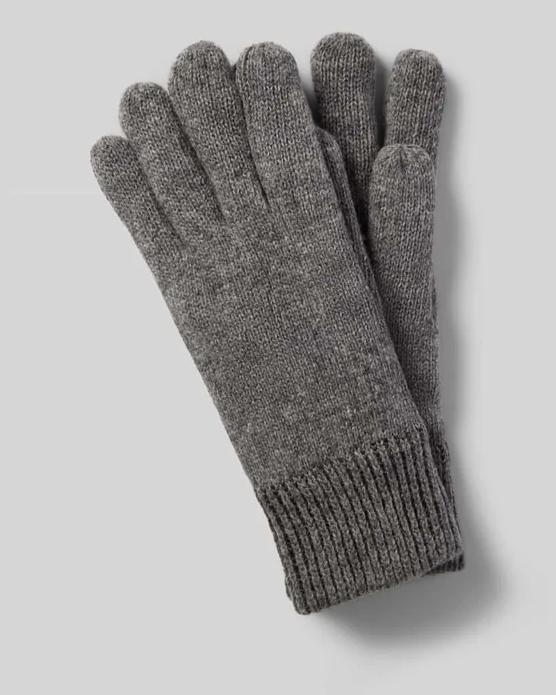 Barbour Handschuhe aus Woll-Mix mit Rippbündchen Dunkelblau