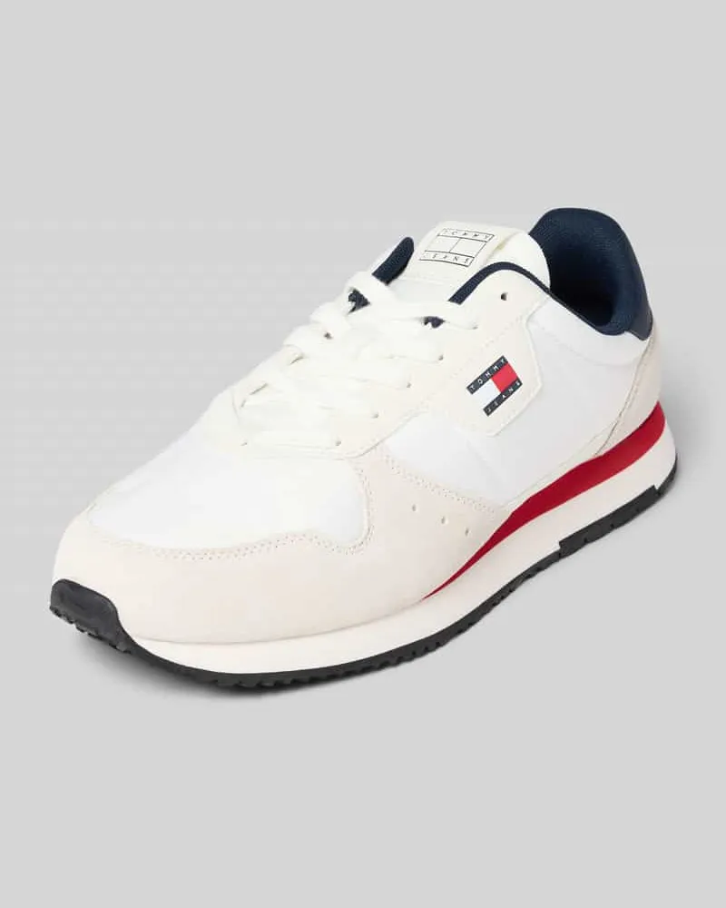 Tommy Hilfiger Low Top Sneaker aus Leder-Mix Modell 'EVA RUNNER Weiss