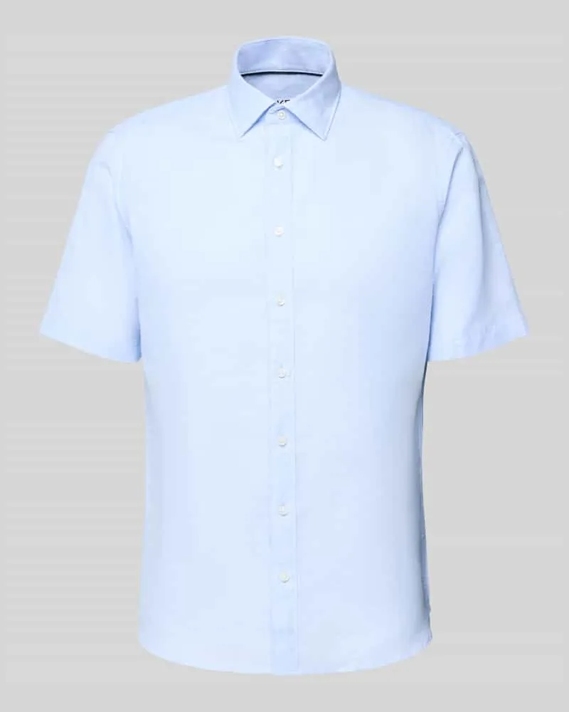 JAKE*S Slim Fit Leinenhemd mit Knopfleiste 