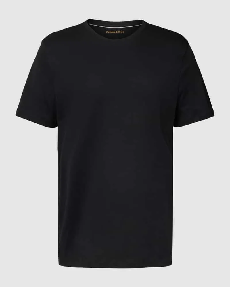 Christian Berg T-Shirt mit geripptem Rundhalsausschnitt 