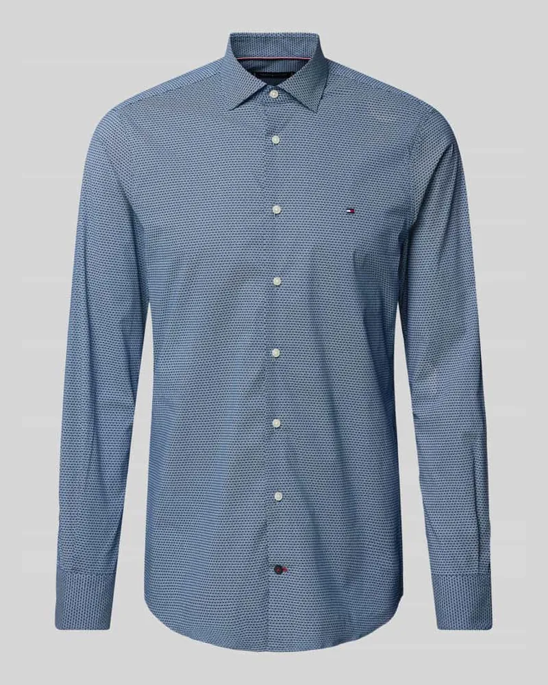 Tommy Hilfiger Slim Fit Business-Hemd mit Kentkragen Modell 'Parker Marine