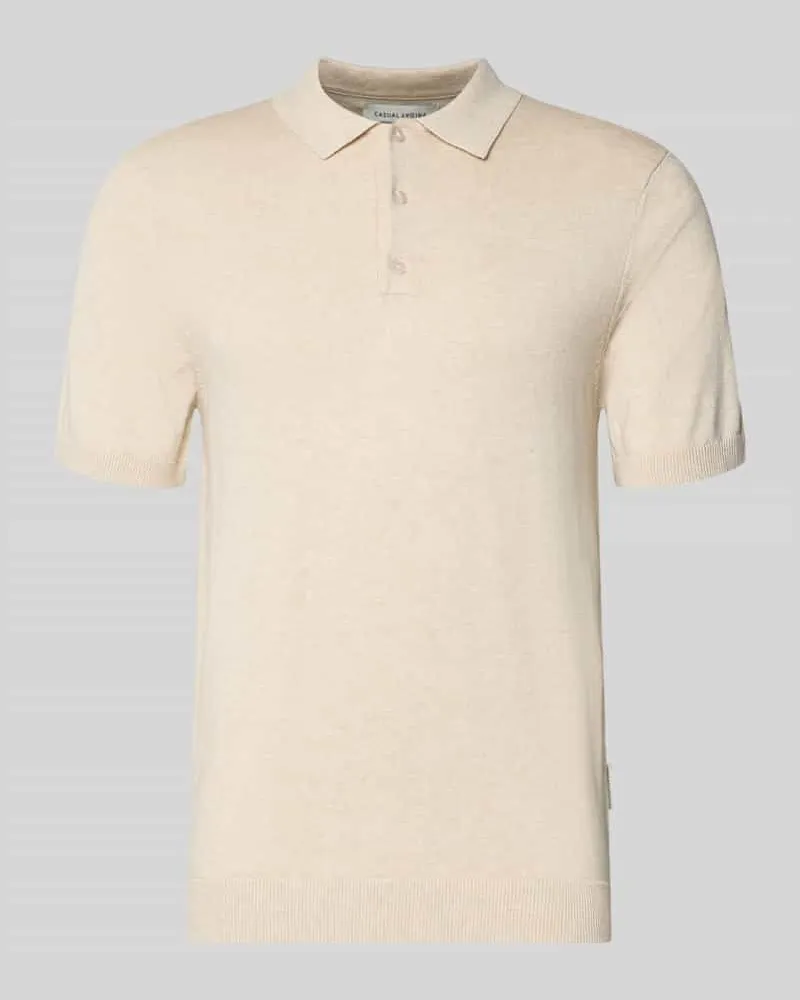 Casual Friday Regular Fit Poloshirt mit Knopfleiste Modell 'BELLS Sand