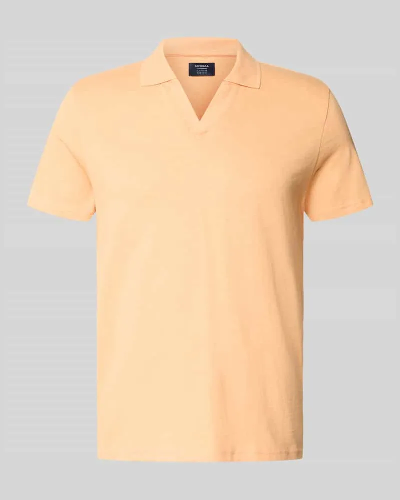 McNeal Slim Fit Poloshirt mit V-Ausschnitt Lachs