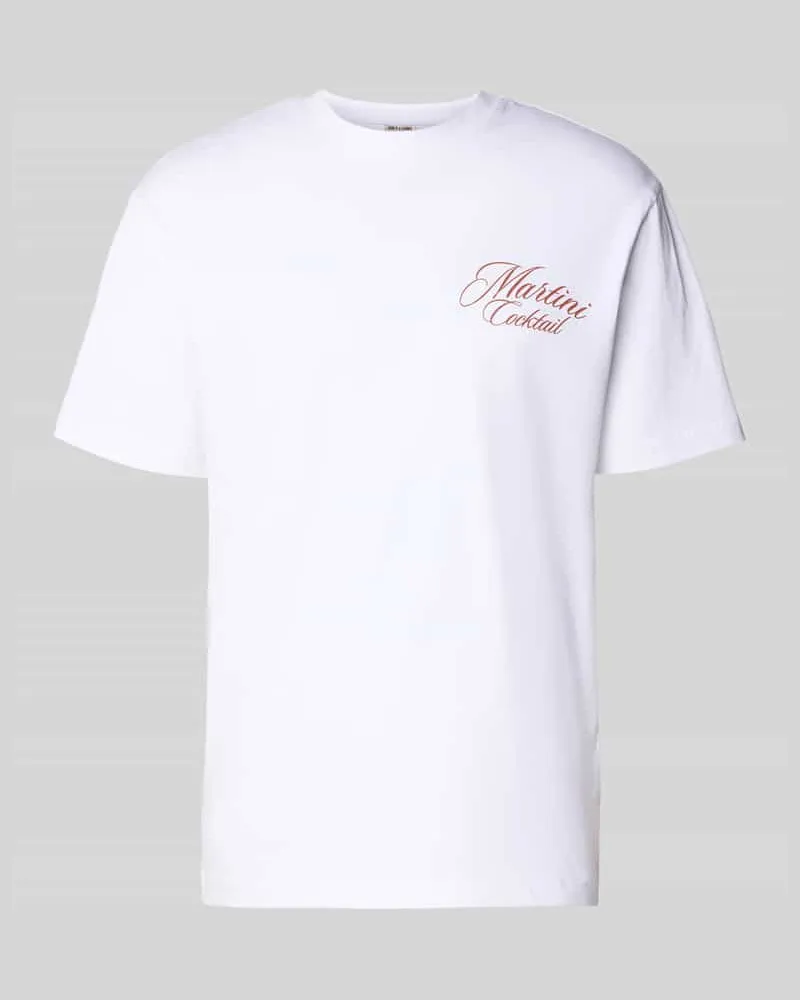 Only & Sons Regular Fit T-Shirt aus reiner Baumwolle Modell 'FRED Weiss