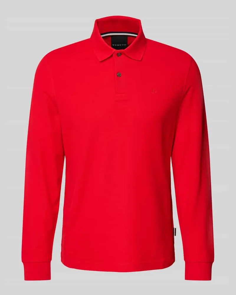 Bugatti Poloshirt mit Label-Stitching 