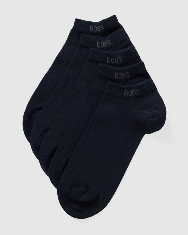 HUGO BOSS Sneakersocken mit Label-Schriftzug im 5er-Pack Modell 'Uni Color 