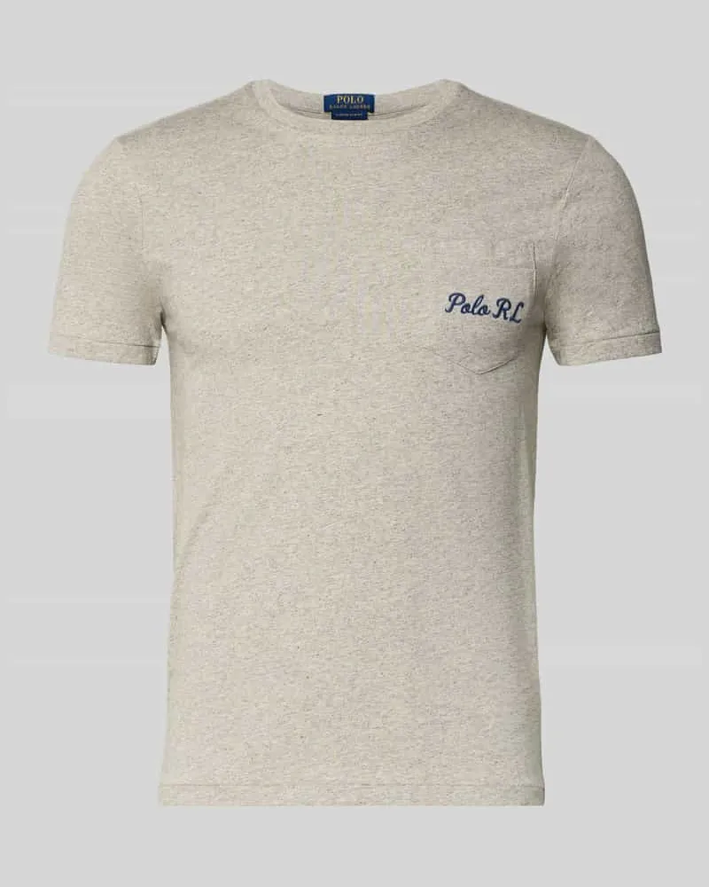 Ralph Lauren Regular Fit T-Shirt aus reiner Baumwolle Hellgrau