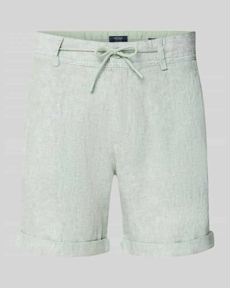 McNeal Leinenshorts mit Bindegürtel und Gesäßtaschen Grass