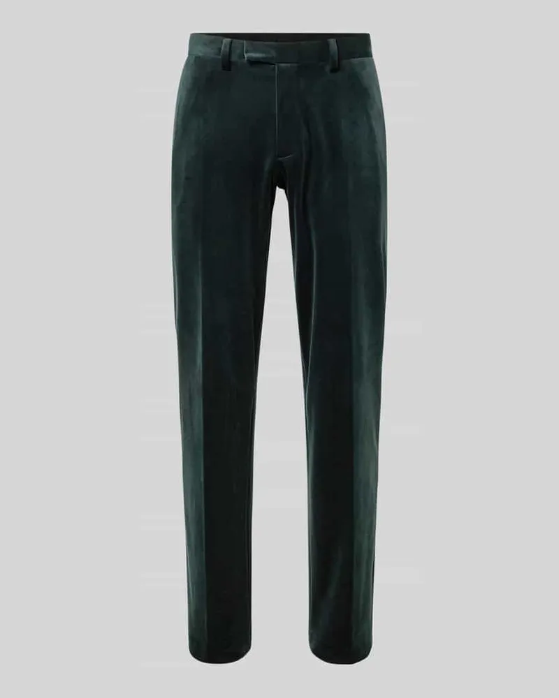 McNeal Regular Fit Stoffhose mit Bügelfalten Dunkelgruen