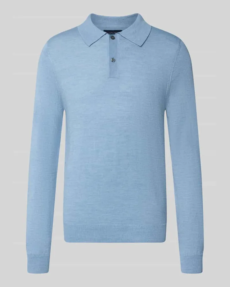 Christian Berg Regular Fit Poloshirt aus Woll-Mix Hellblau