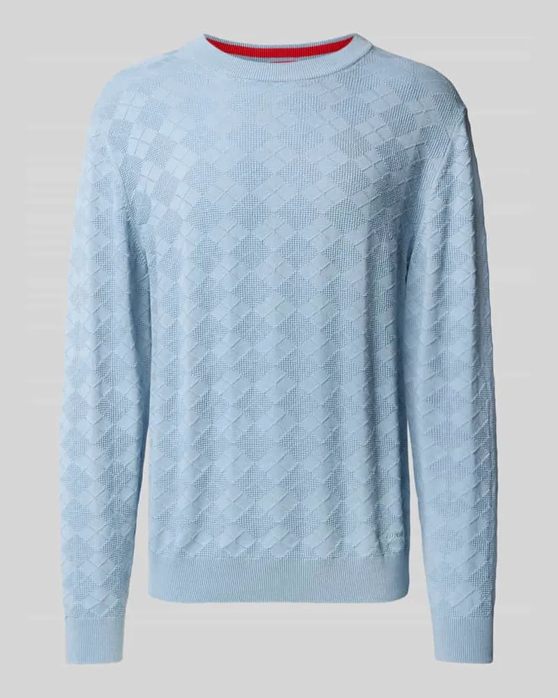 HUGO BOSS Strickpullover mit gerippten Abschlüssen Modell 'Sargyle 