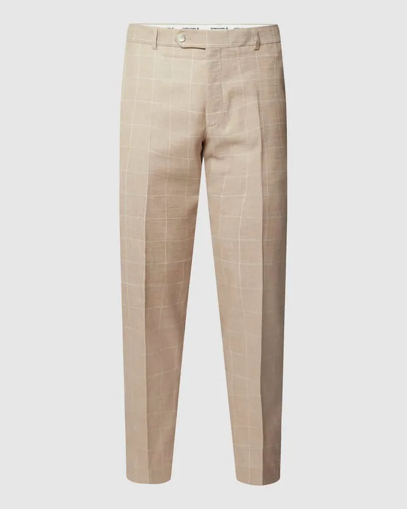 Strellson Regular Fit Stoffhose mit Leinen-Anteil Modell 'Mace Beige
