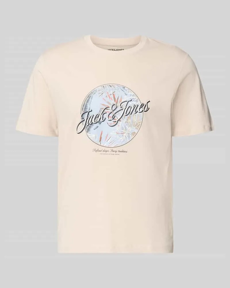 Jack & Jones T-Shirt mit Rundhalsausschnitt Modell 'HONOLULU Beige