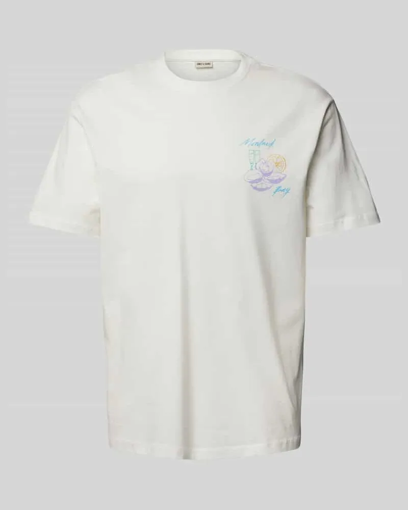 Only & Sons Oversized T-Shirt mit Label-Print 