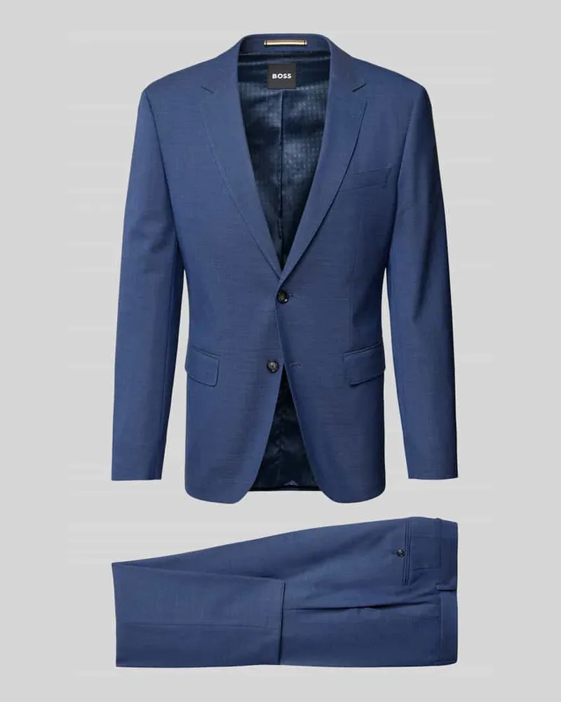 HUGO BOSS Slim Fit Anzug aus Schurwoll-Mix Modell 'H-HUGE-2Pcs-253 Blau