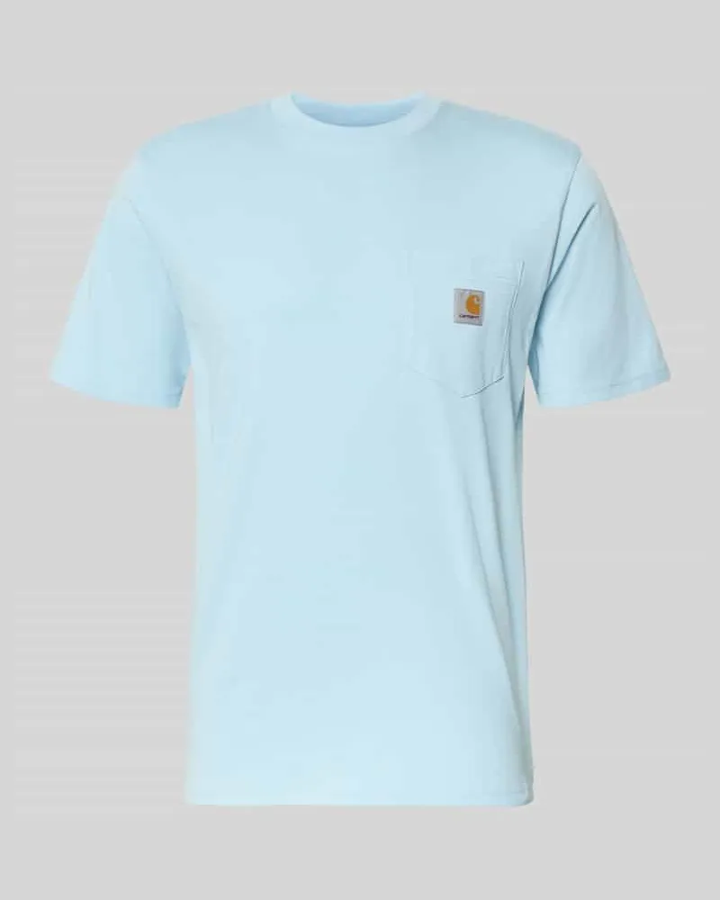 Carhartt WIP Regular Fit T-Shirt mit Logo-Patch Eisblau