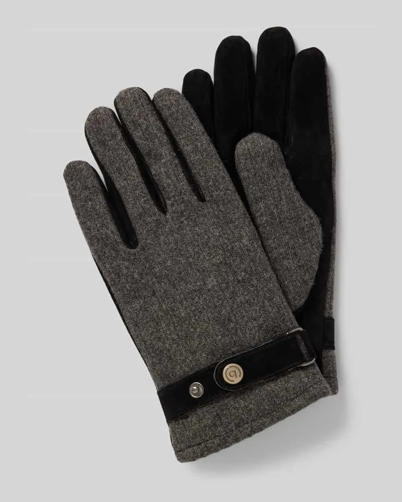 Bugatti Handschuhe mit verstellbarem Druckknopfriegel Anthrazit