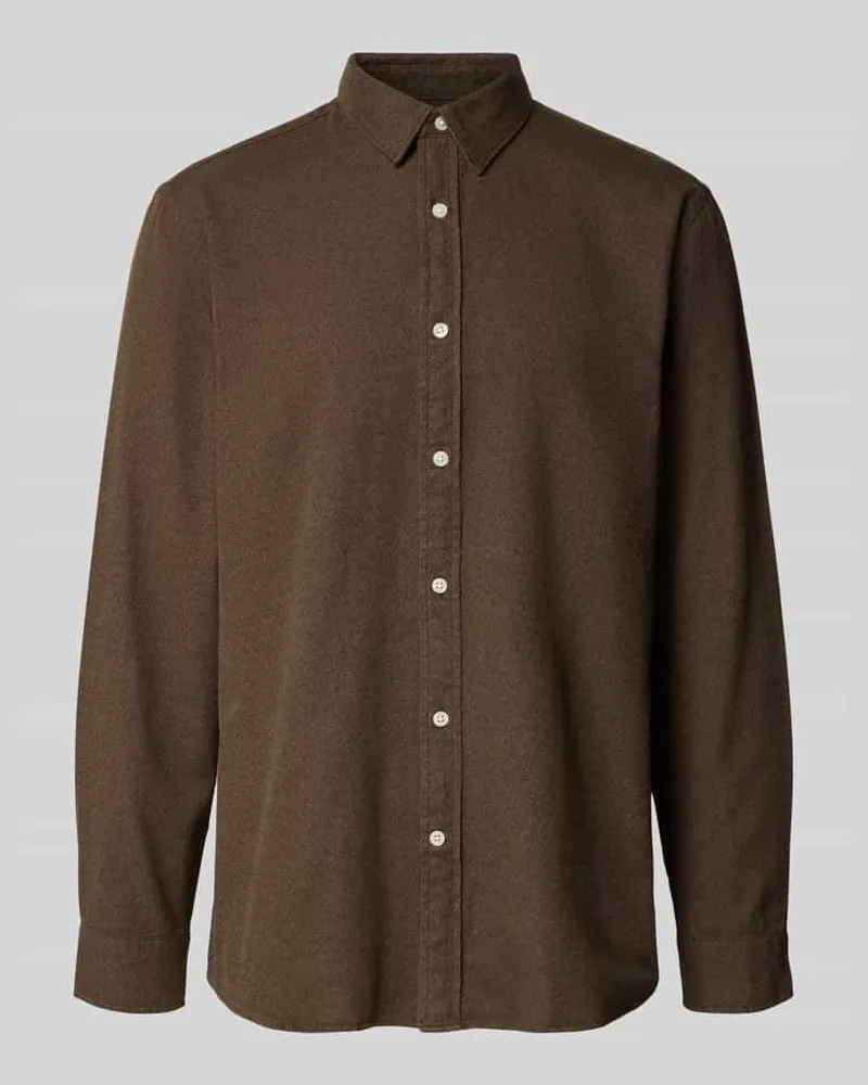 Selected Homme Regular Fit Freizeithemd aus reiner Baumwolle Modell 'NOAH Schoko