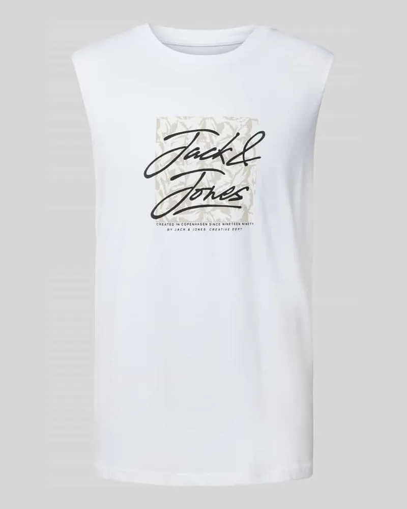 Jack & Jones Tanktop mit Label-Print Modell 'SPLIT Weiss