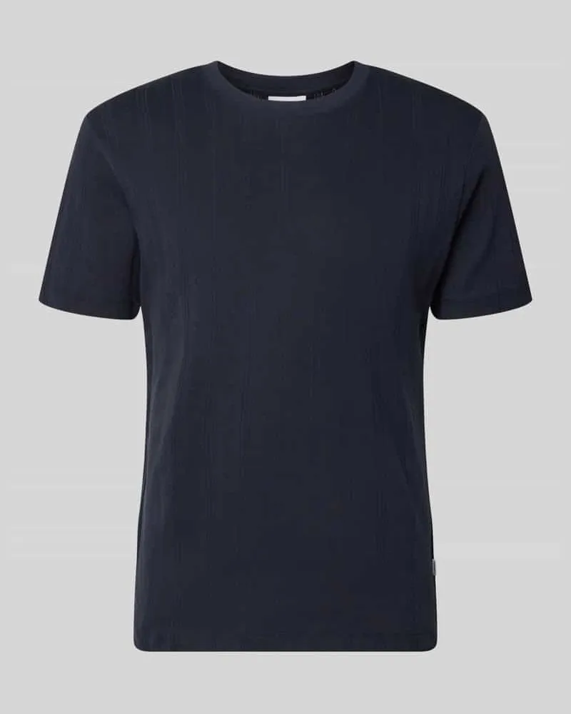 Lindbergh T-Shirt in Jaquard-Strick mit Rundhalsausschnitt Marine