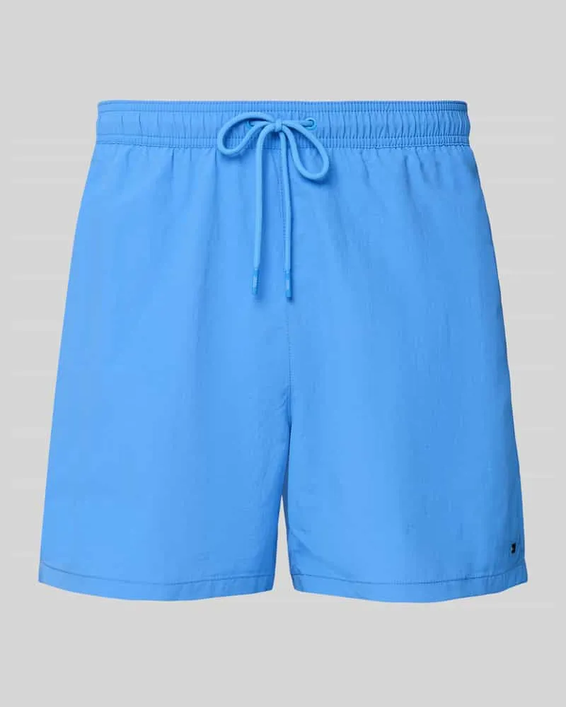 Tommy Hilfiger Regular Fit Badeshorts mit Logo-Stitching 