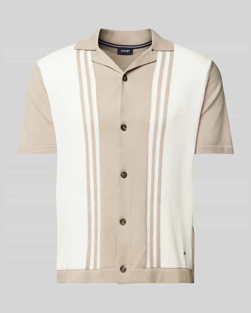 JOOP! Freizeithemd mit Knopfleiste Modell 'Kamor Beige