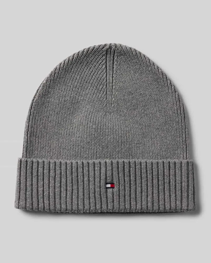 Tommy Hilfiger Mütze aus Baumwoll-Kaschmir-Mix Hellgrau